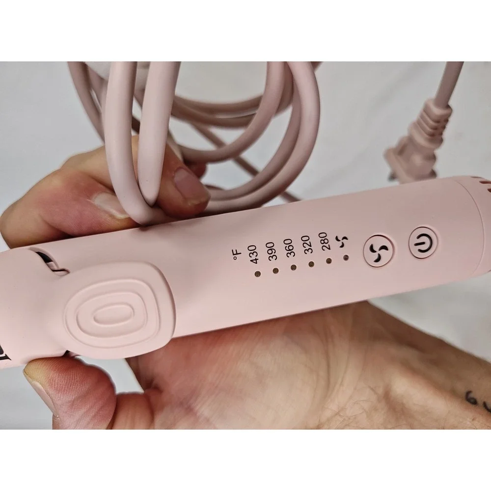 Lange Le Duo 360 Airflow Styler Flat Iron Hair Straightener Curler Blush Pink